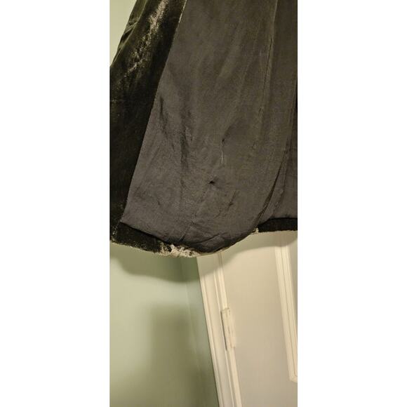 Urban Outfitters Velvet Blazer Jacket Womens LG Single Button Dark Green DEFECT - Picture 8 of 9